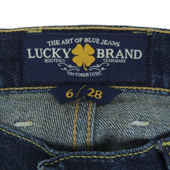 Lucky Brand Jeans READ Sweet N Low Women Size 6 / 28 Mid Rise Boot Cut Dark Wash - Picture 7 of 13